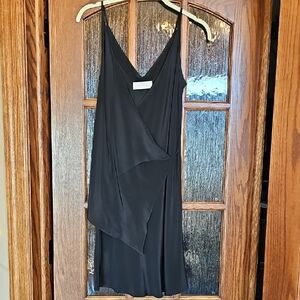 Amanda Uprichard Black Draped Slip Mini Dress